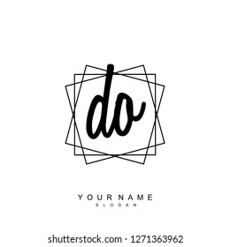 Initial DO handwriting logo vector
