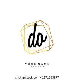 Initial DO handwriting logo vector