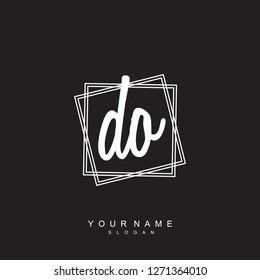 Initial DO handwriting logo vector