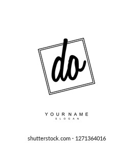 Initial DO handwriting logo vector