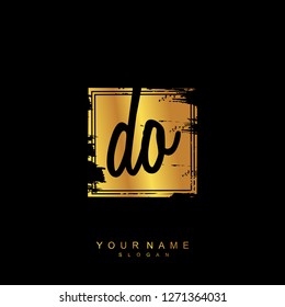 Initial DO handwriting logo vector