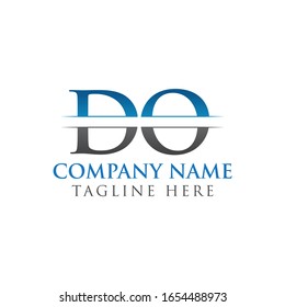 Initial DO Letter Logo Design Vector With Blue and Grey Color. DO Logo Design