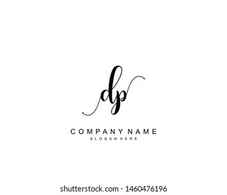 Initial DP beauty monogram and elegant logo design, handwriting logo of initial signature, wedding, fashion, floral and botanical with creative template.