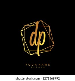 Initial DP handwriting logo vector