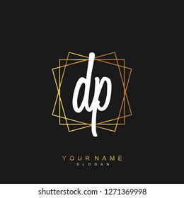 Initial DP handwriting logo vector