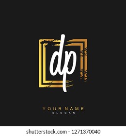 Initial DP handwriting logo vector