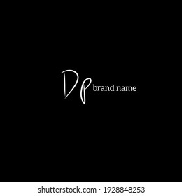 Initial Dp logo handwriting vector