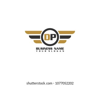 Initial DP wing logo template vector