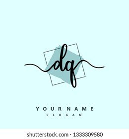 Initial DQ handwriting logo