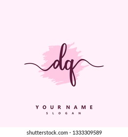 Initial DQ handwriting logo