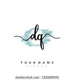 Initial DQ handwriting logo