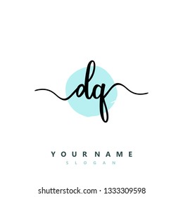 Initial DQ handwriting logo
