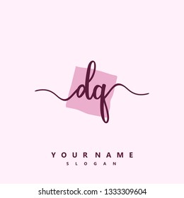 Initial DQ handwriting logo