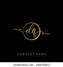 Initial DQ handwriting logo
