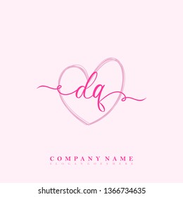 Initial DQ handwriting logo