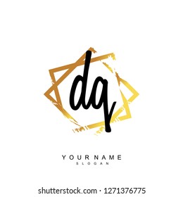 Initial DQ handwriting logo vector