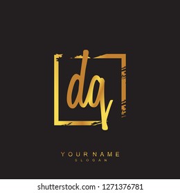 Initial DQ handwriting logo vector