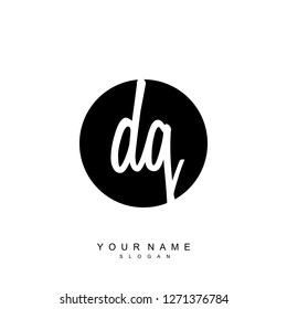 Initial DQ handwriting logo vector