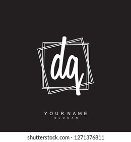 Initial DQ handwriting logo vector