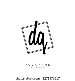 Initial DQ handwriting logo vector