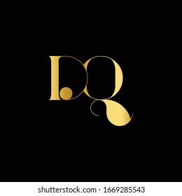 Initial DQ Letter Logo With Creative Modern Calligraphy Vector Template. Creative Abstract Letter DQ Logo Design
