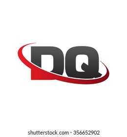 initial DQ swoosh ring company logo red black