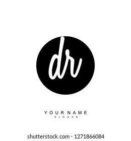 Initial DR handwriting logo vector