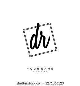 Initial DR handwriting logo vector