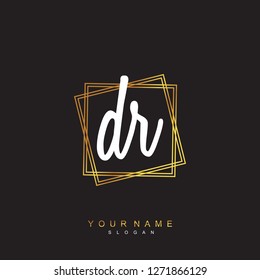 Initial DR handwriting logo vector