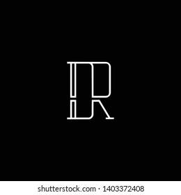Initial DR letter logo design in black background