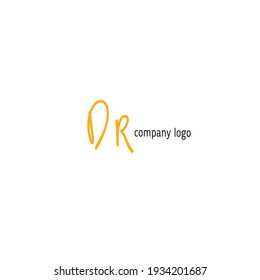 Initial DR logo handwriting vector
