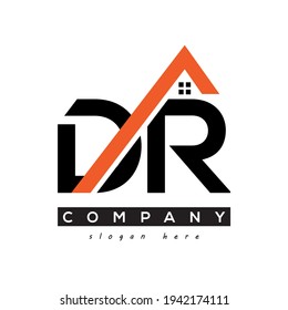 initial DR real estate logo vector