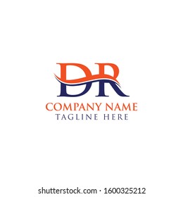 Initial DR Water Wave Letter Logo With Creative Modern Typography Vector Template. DR Logo Design