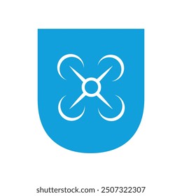 Initial drone Logo combine with letter U vector template