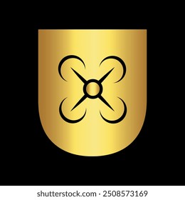 Initial drone Logo combine with letter U vector template
