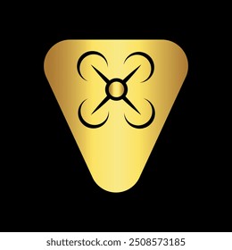Initial drone Logo combine with letter V vector template
