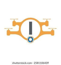 Initial Drone Logo Combine With Letter I Vector Template