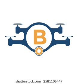 Initial Drone Logo Combine With Letter B Vector Template