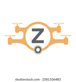 Initial Drone Logo Combine With Letter Z Vector Template