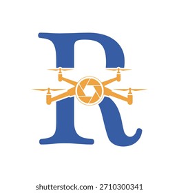 Logotipo inicial del abejón combinado con la letra R Plantilla de Vector