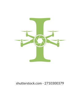 Logotipo inicial del abejón combinado con la letra I Plantilla del Vector