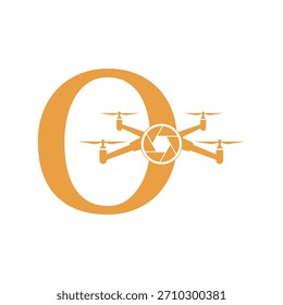 Initial Drone Logo combine with letter O vector template