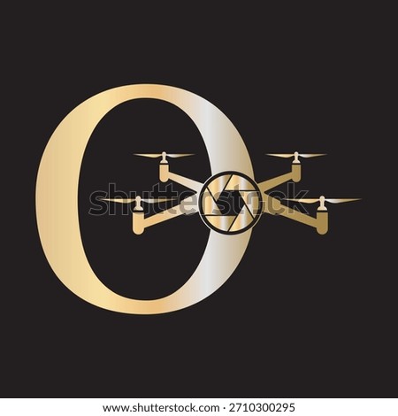 Initial Drone Logo combine with letter O vector template