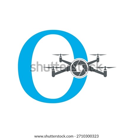 Initial Drone Logo combine with letter O vector template
