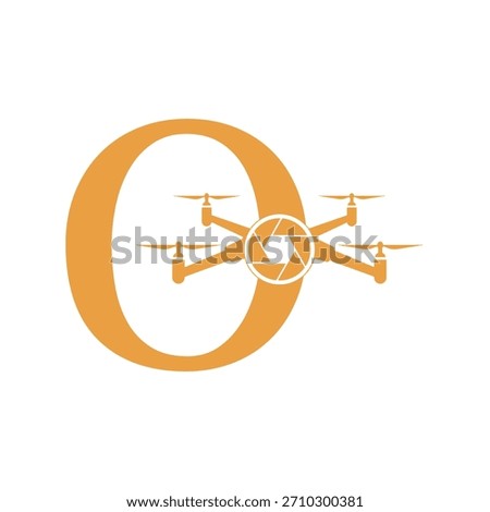 Initial Drone Logo combine with letter O vector template