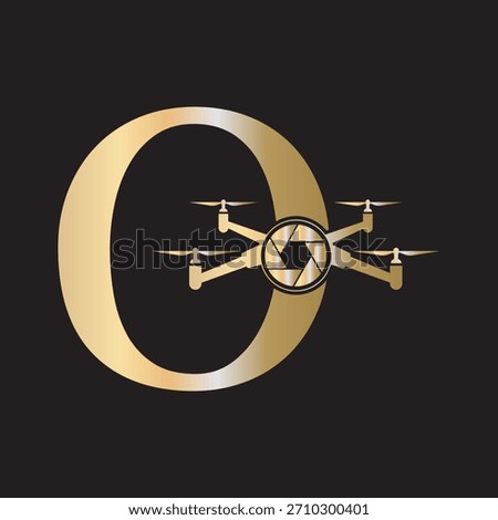 Initial Drone Logo combine with letter O vector template