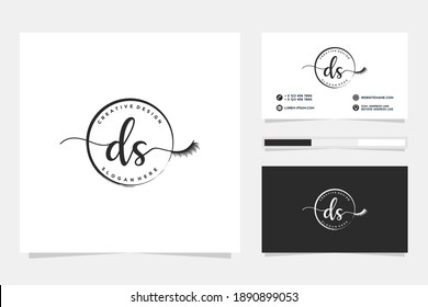 Initial DS Feminine logo collections and business card template.
