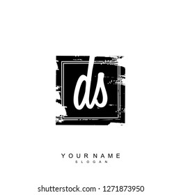 Initial DS handwriting logo vector