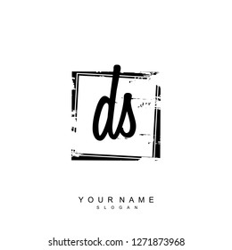 Initial DS handwriting logo vector