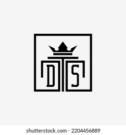 Initial DS Law Firm logo and icon design template stock vector